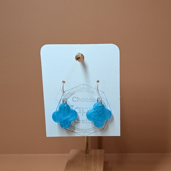 Jewelry - Blue Flower Earrings